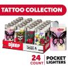 Clearance BIC Djeep Pocket Lighters, Tattoo Collection Textured Metallic, Unique Lighters