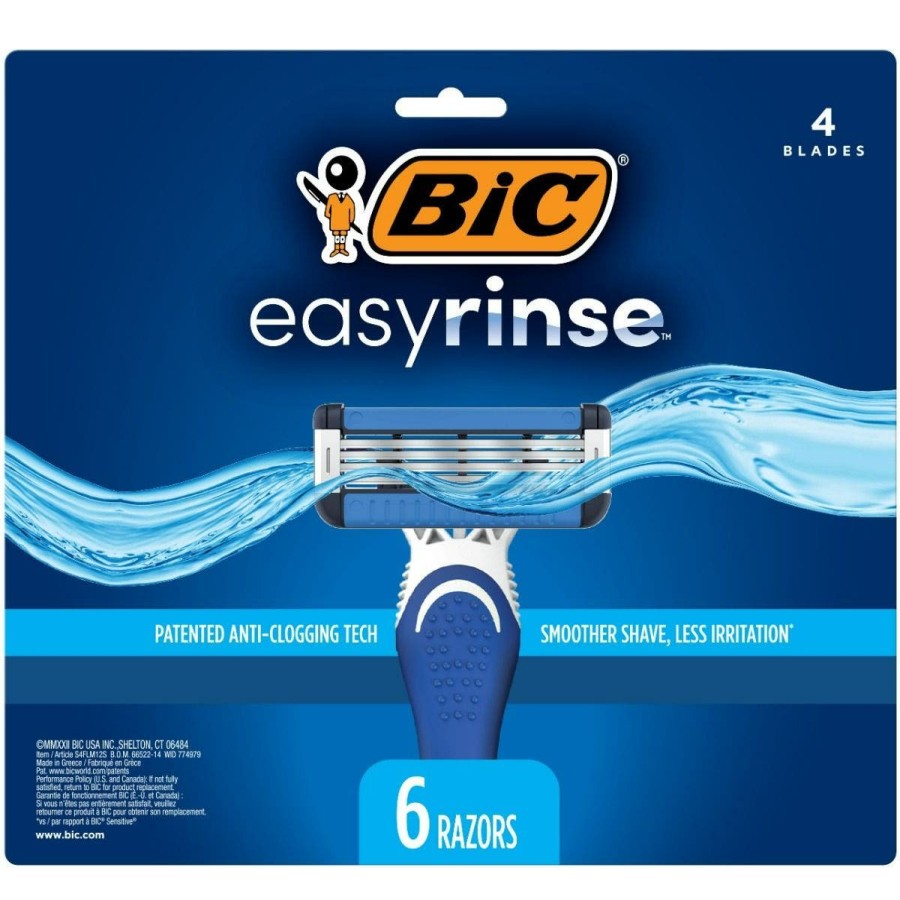 Hot BIC Bic Easyrinse Anti-Clogging Men'S Disposable Razors For A Smoother Shave, Razors With 4 Blades