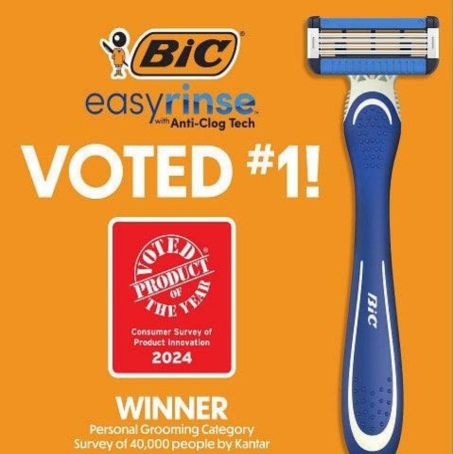 Hot BIC Bic Easyrinse Anti-Clogging Men'S Disposable Razors For A Smoother Shave, Razors With 4 Blades