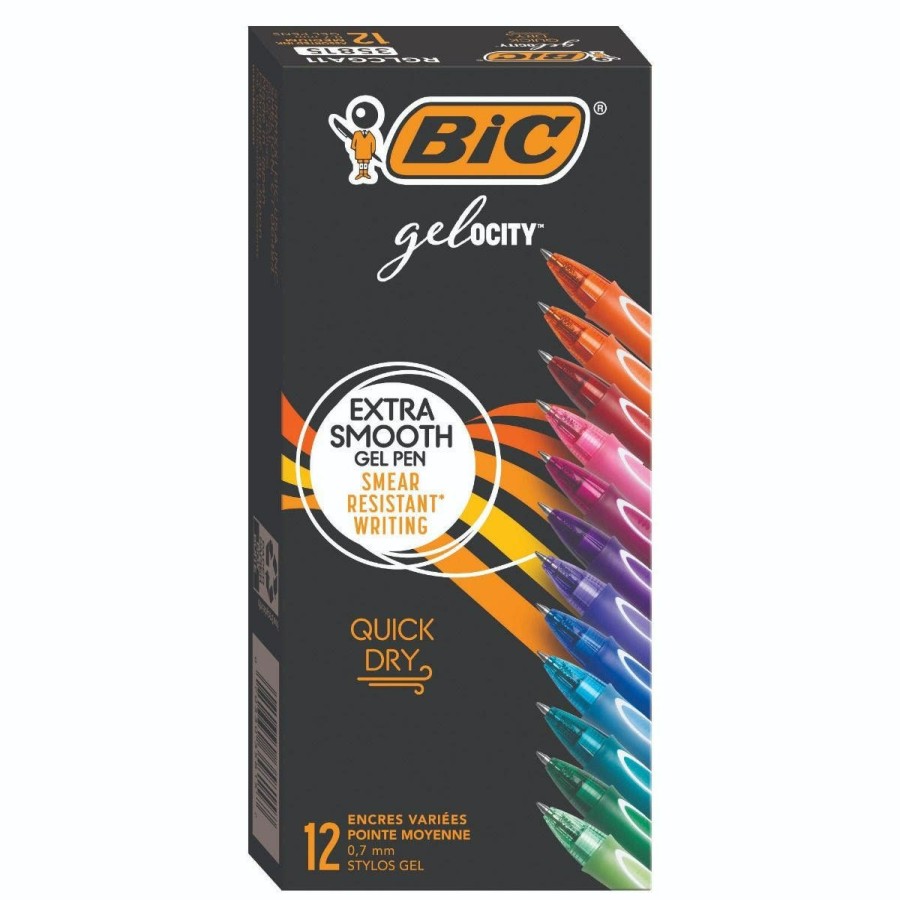 New BIC Bic Gel-Ocity Quick Dry Gel Pens, Medium Point Retractable Gel Pen (0.7Mm), Assorted Colors