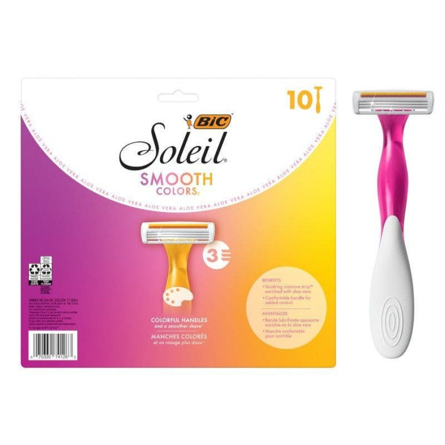 Wholesale BIC Bic Soleil Premium Shaving Razor Set With Aloe Vera And Vitamin E Lubricating Disposable Razors For Women, 3 Blades