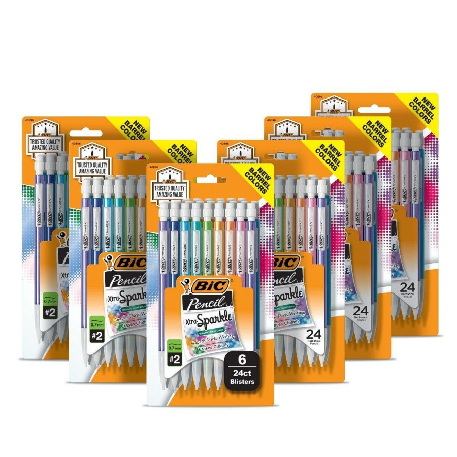 New BIC Bic Xtra-Sparkle Number 2 Mechanical Pencils With Erasers, Medium Point (0.7Mm)