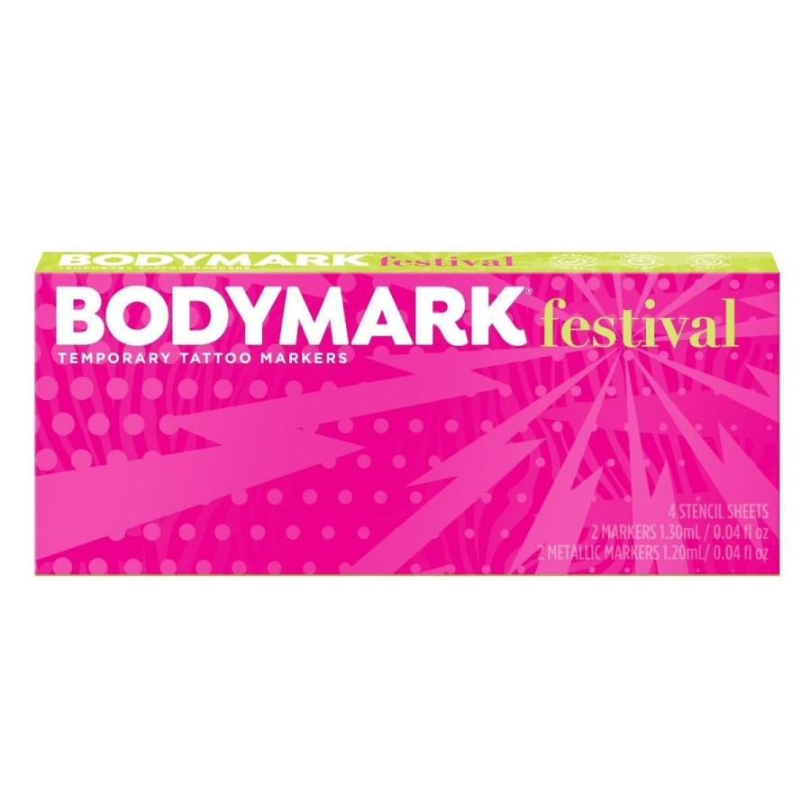 Clearance BIC Bodymark Festival Pack, Temporary Tattoo Marker For Skin, Premium Brush Tip, Skin-Safe Temporary Tattoo Markers Set