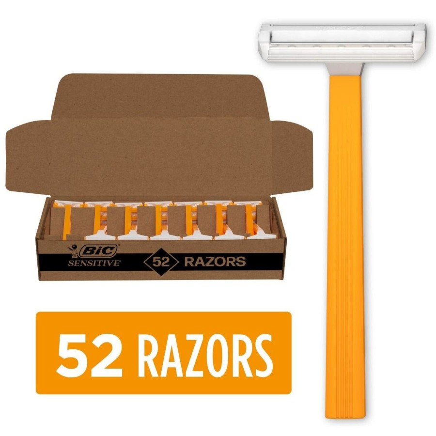 Hot BIC Bic Sensitive Disposable Razors For Men, Long-Lasting 1 Blade Razors For Sensitive Skin