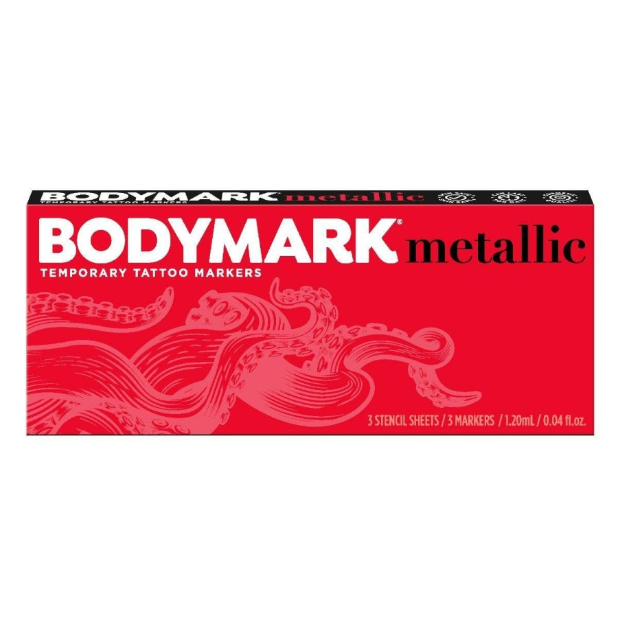 Wholesale BIC Bodymark Metallic Colors Temporary Tattoo Marker For Skin, Premium Brush Tip, Skin-Safe Temporary Tattoo Markers Set