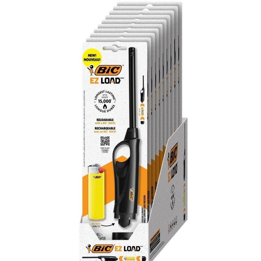 Best BIC Bic Ez Load Lighter, Reloadable Multi Purpose Lighter, Pack With 10 Bic Ez Load Long Lighter Shell And 10 Bic Maxi Pocket Lighters