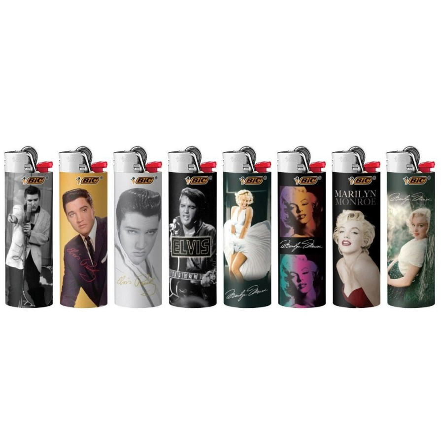 Wholesale BIC Bic Special Edition Icons Series Maxi Pocket Lighters, Elvis Presley And Marilyn Monroe