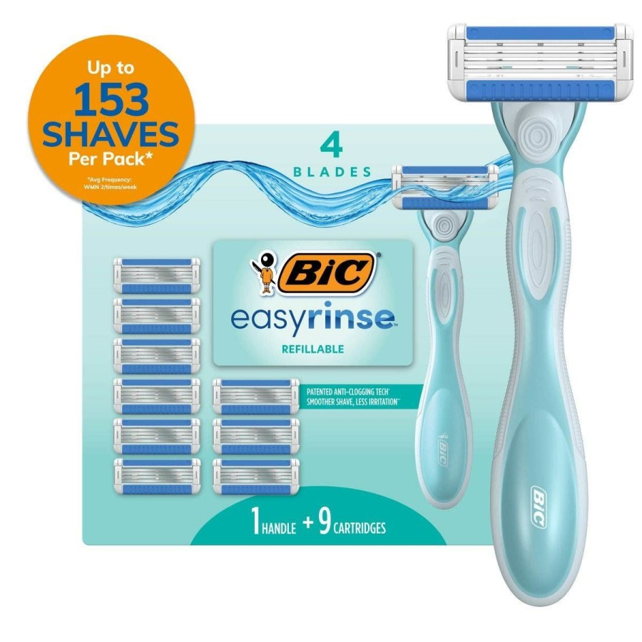 Best BIC Bic Easyrinse Anti-Clogging, Refillable Women'S Razors With 4 Blades